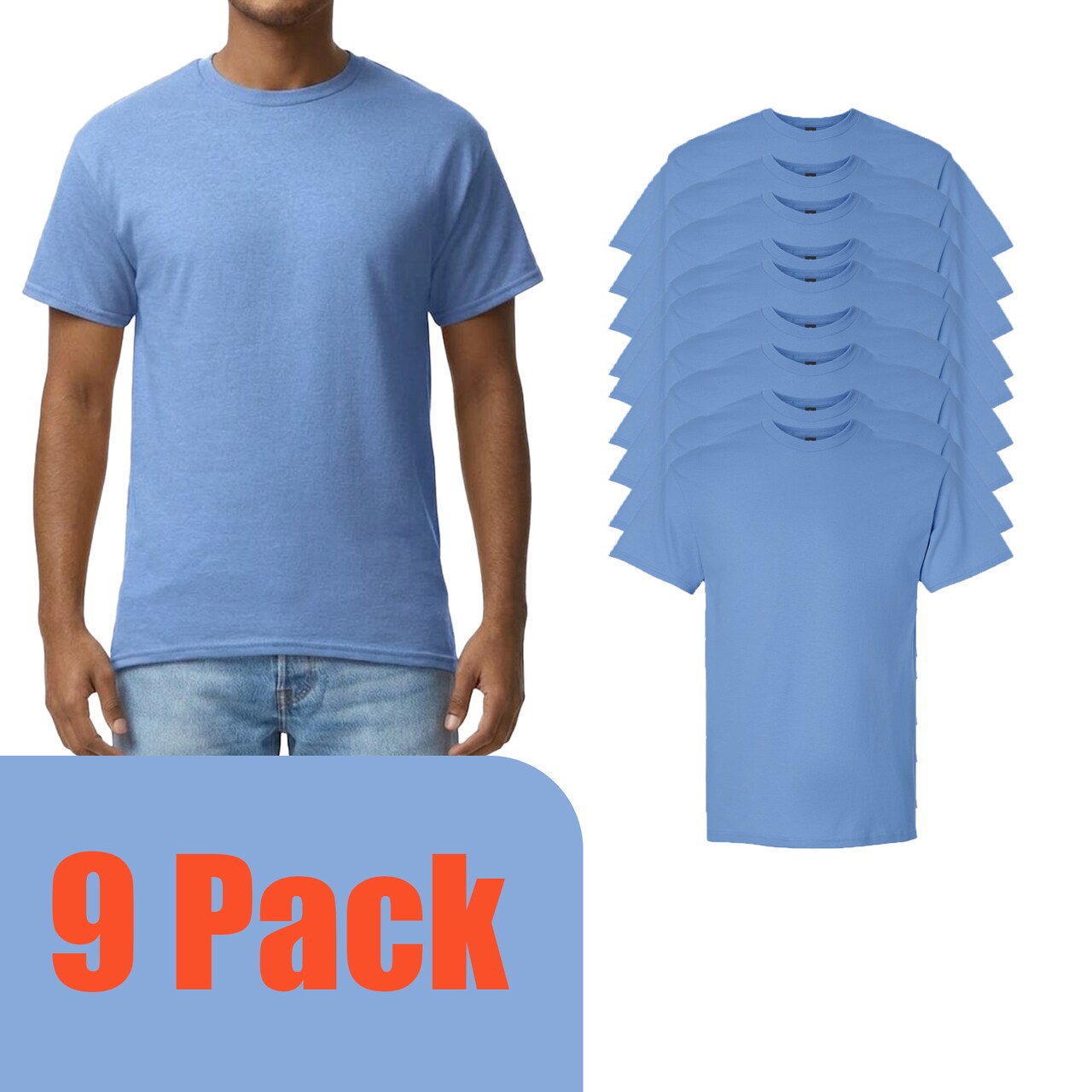 Gildan Adult's Ultra Cotton T-Shirt, Short Sleeve Craft & DIY Carolina Blue Blank Casual Shirt